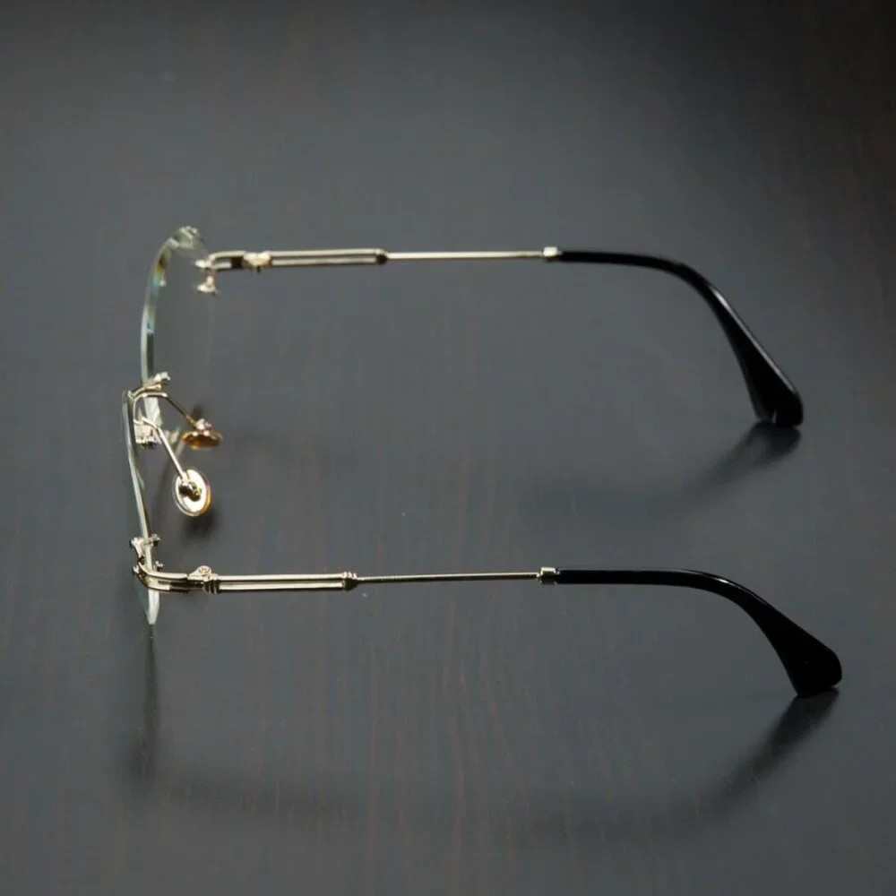 Men Hip Hop Sunglasses Oval Rimless Clear Lens‎ Diamond Cut Migos Quevo Shades